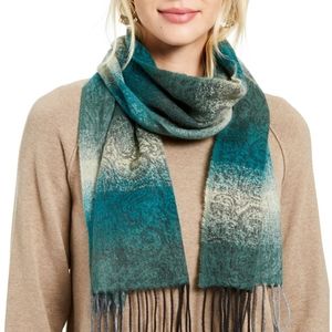 Cejon Ombre Fringe Luxurious Italian Green Scarf